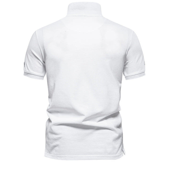 Slim Fit Poloshirt med Geometrisk Broderi