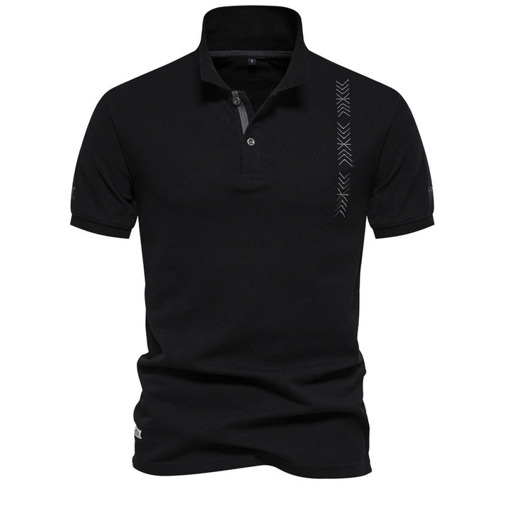 Slim Fit Poloshirt med Geometrisk Broderi