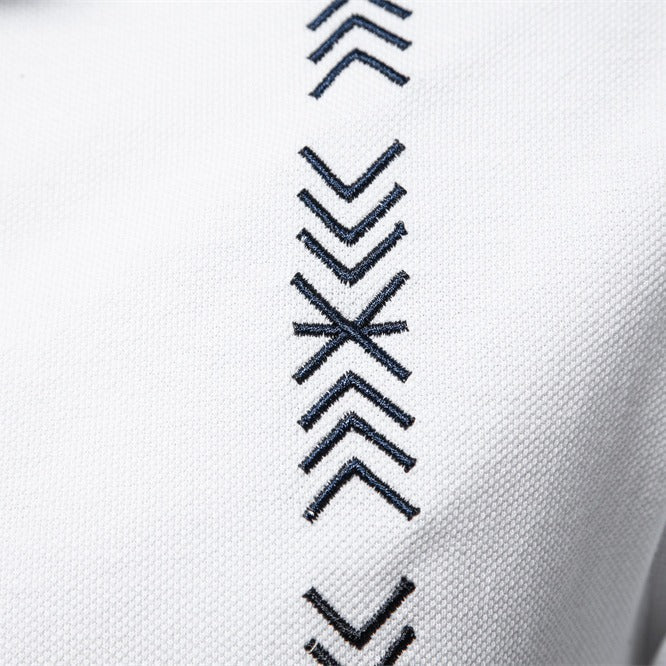 Slim Fit Poloshirt med Geometrisk Broderi