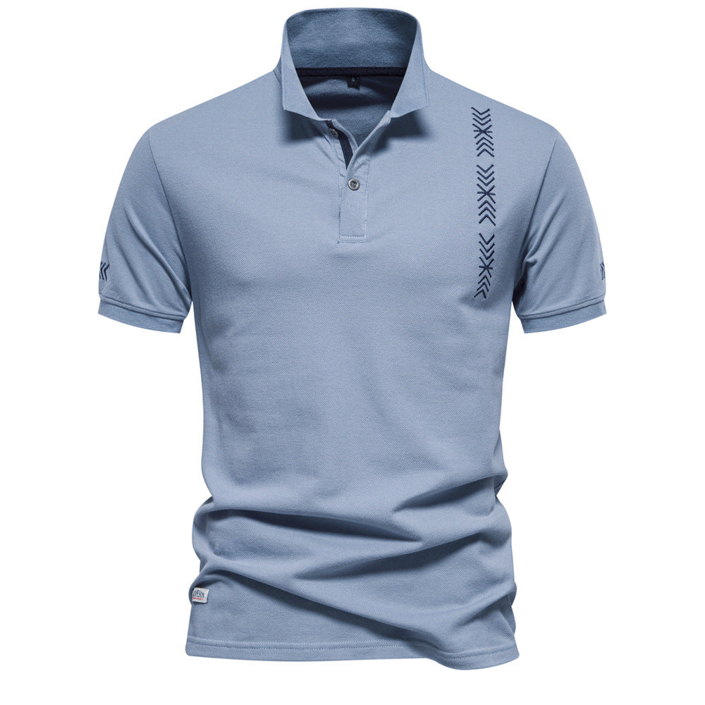 Slim Fit Poloshirt med Geometrisk Broderi