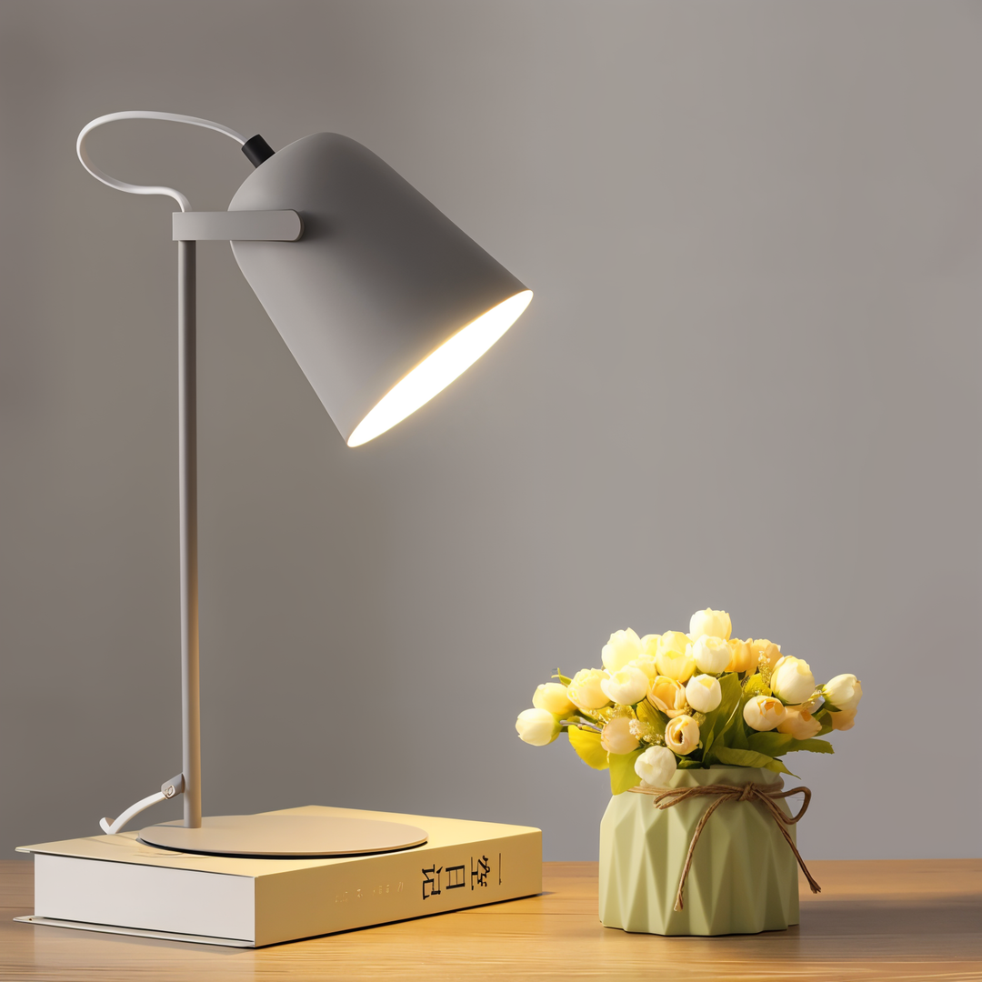 Justerbar Macaron Bordlampe i Gul med Blødt Lys