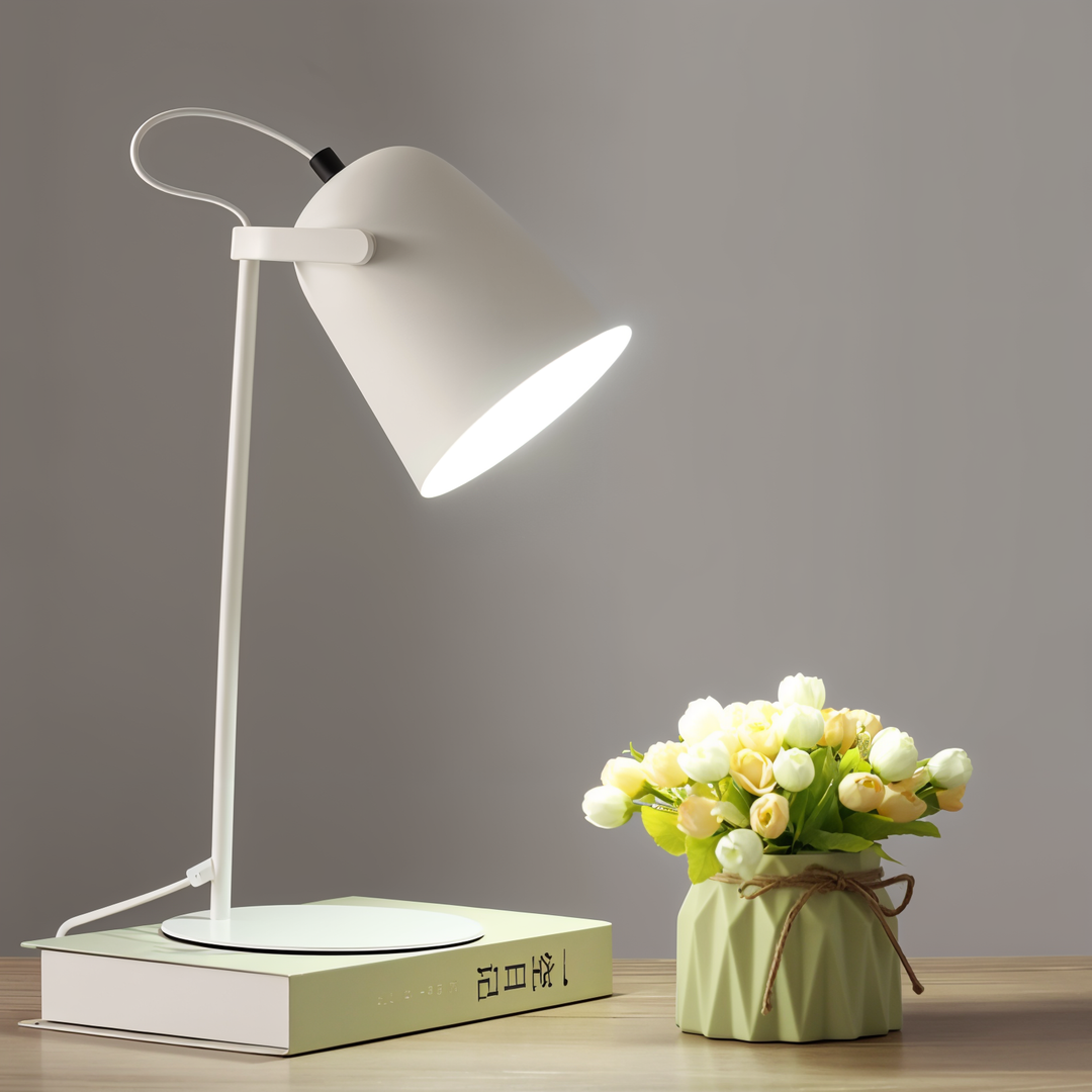 Justerbar Macaron Bordlampe i Gul med Blødt Lys