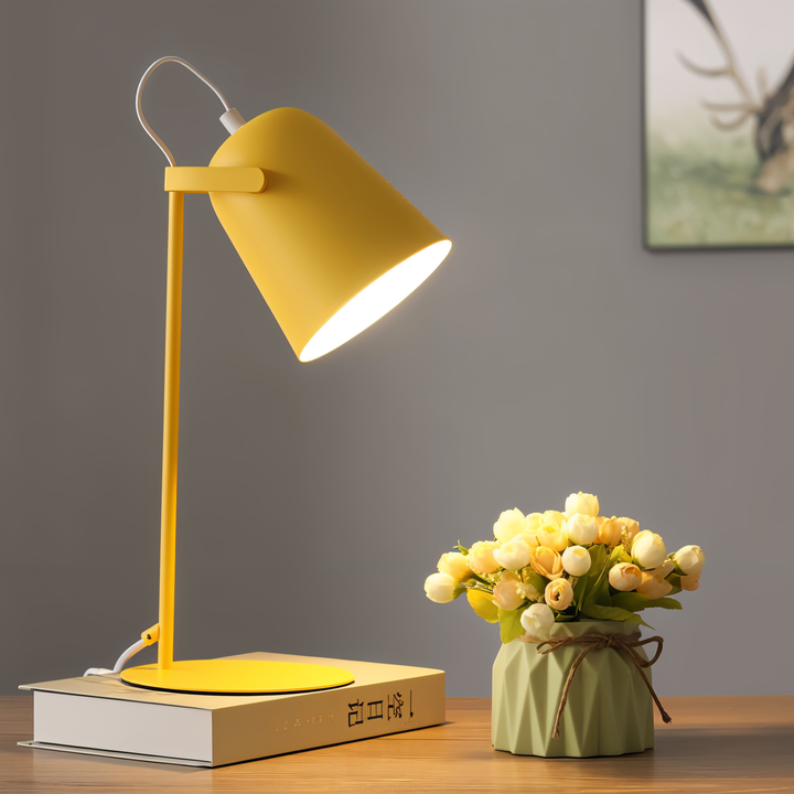 Justerbar Macaron Bordlampe i Gul med Blødt Lys