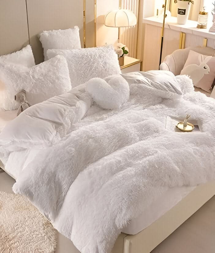Plush Fleece Sengetøjssæt med Dynecover og Pudebetræk