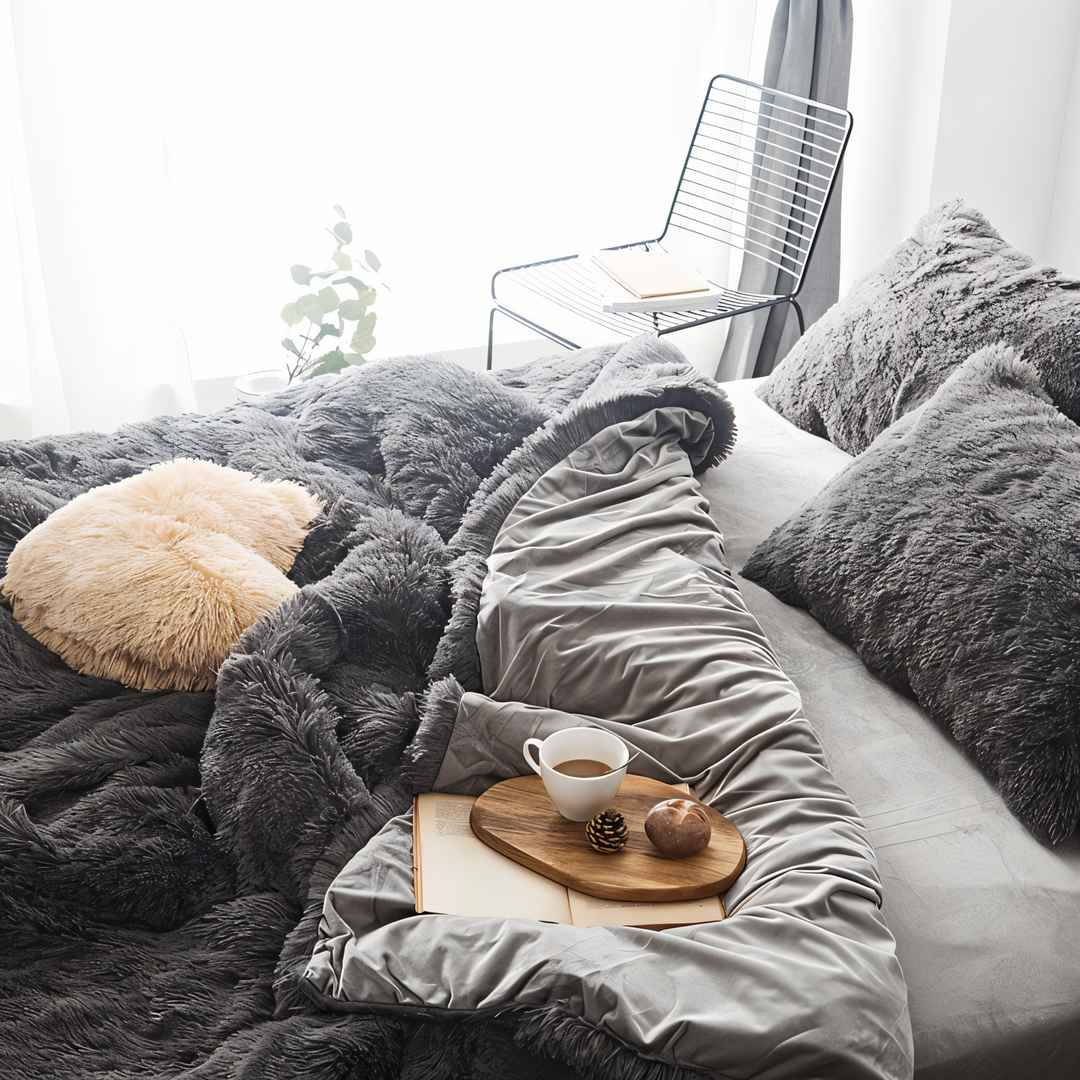 Plush Fleece Sengetøjssæt med Dynecover og Pudebetræk