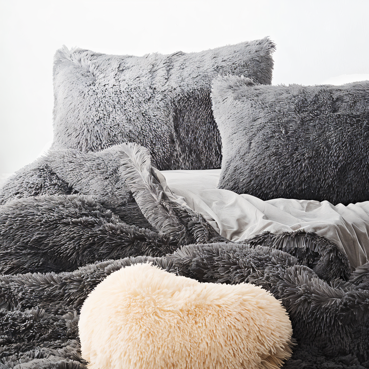 Plush Fleece Sengetøjssæt med Dynecover og Pudebetræk