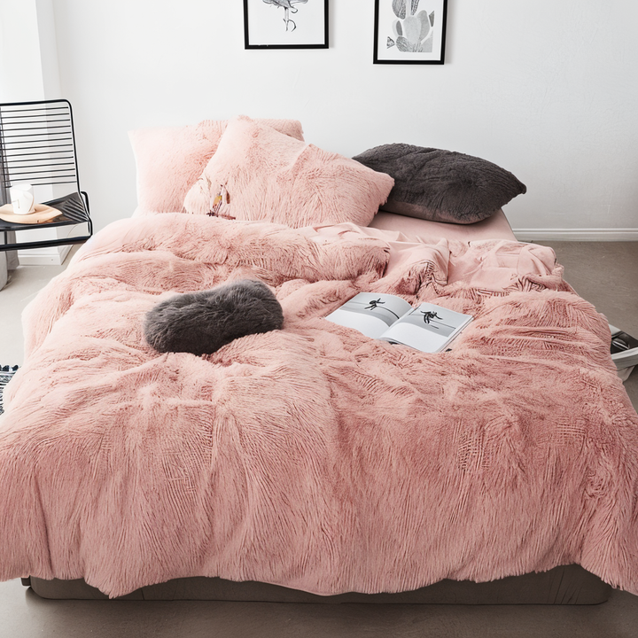 Plush Fleece Sengetøjssæt med Dynecover og Pudebetræk
