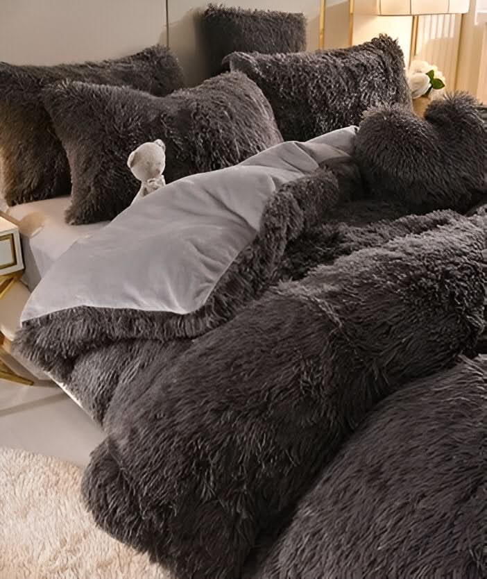 Plush Fleece Sengetøjssæt med Dynecover og Pudebetræk