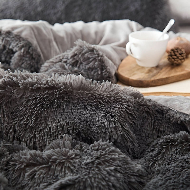 Plush Fleece Sengetøjssæt med Dynecover og Pudebetræk