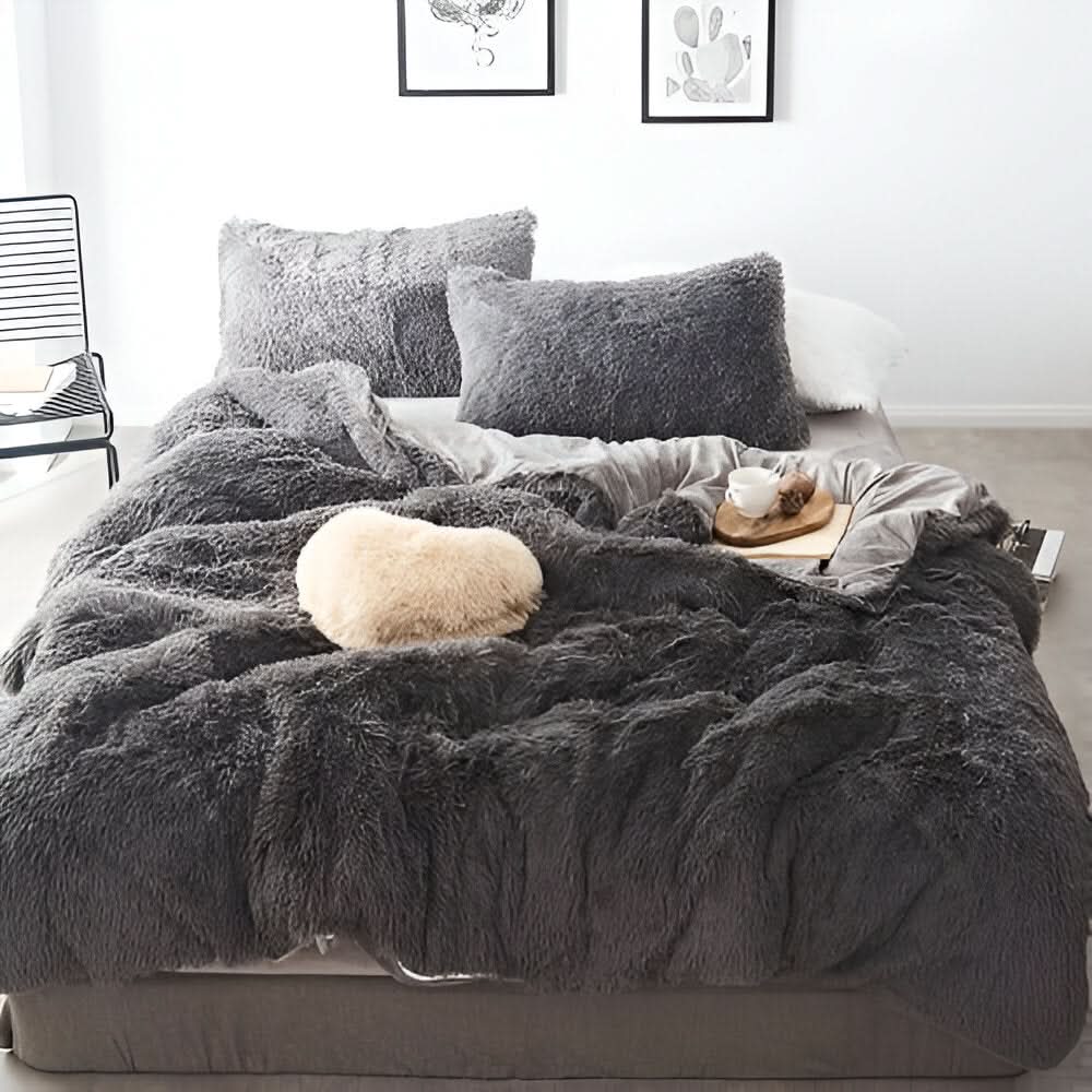 Plush Fleece Sengetøjssæt med Dynecover og Pudebetræk