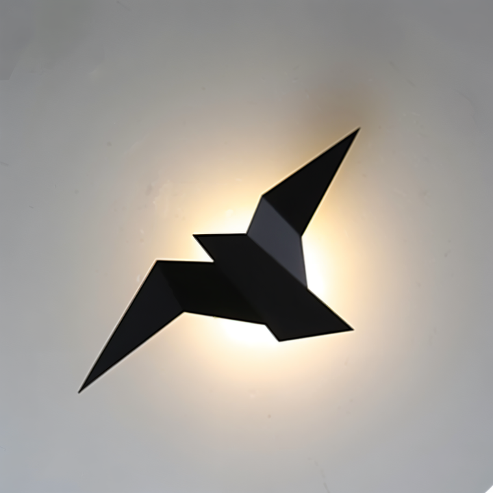 Geometrisk Origami Fugle Væglampe i Metal - Japansk Design