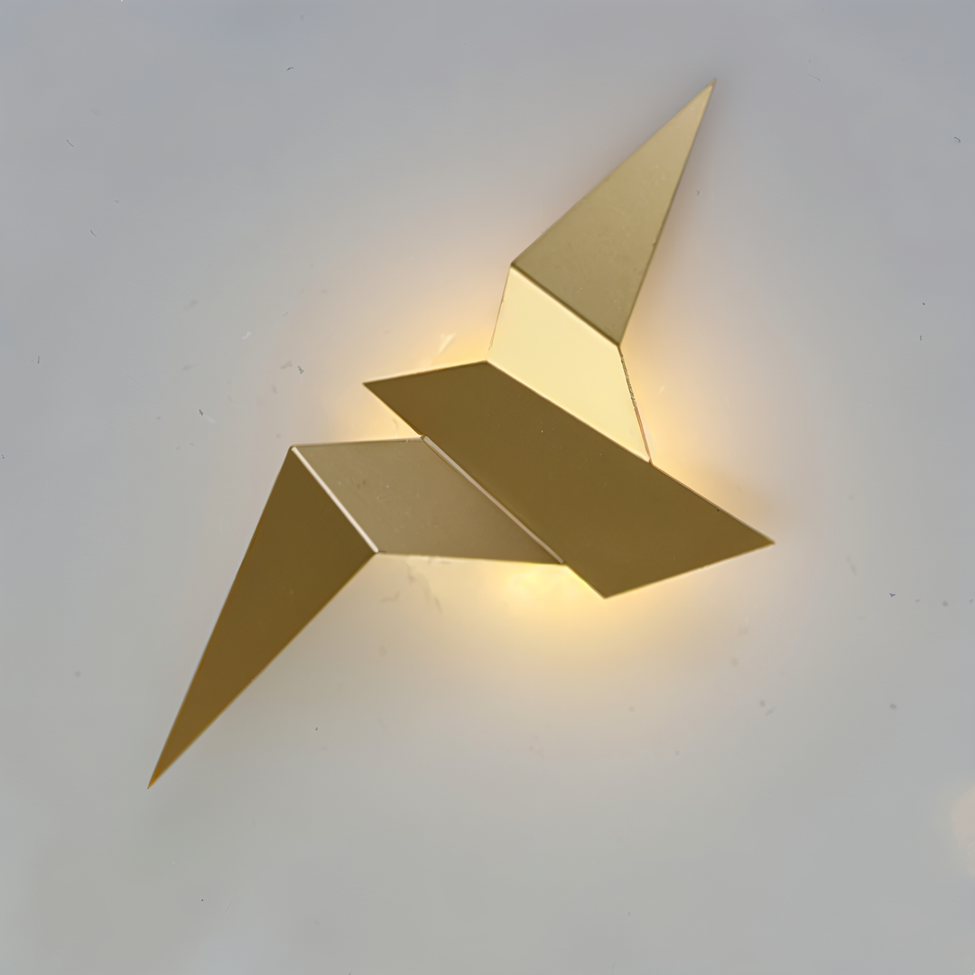 Geometrisk Origami Fugle Væglampe i Metal - Japansk Design