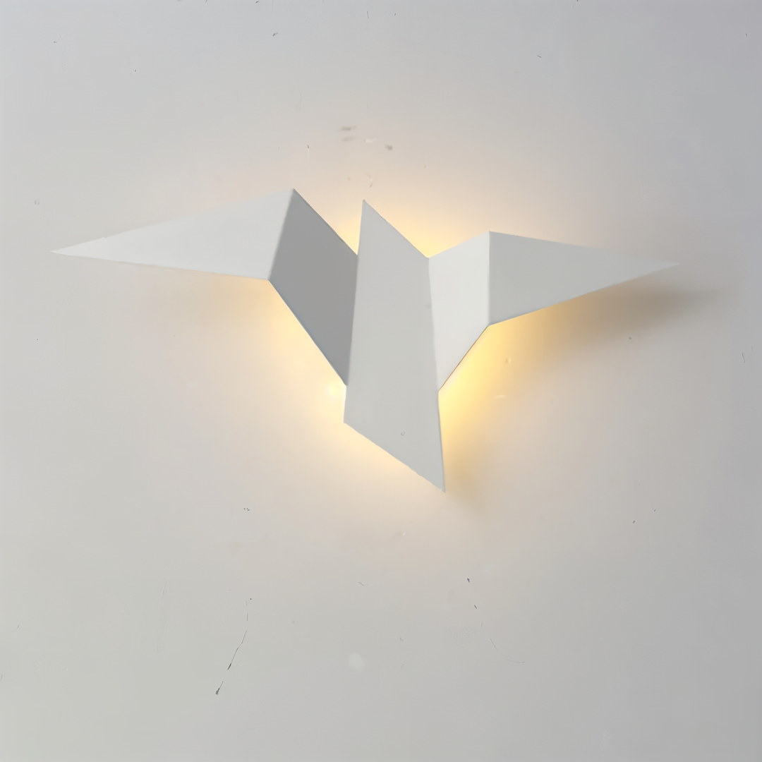 Geometrisk Origami Fugle Væglampe i Metal - Japansk Design