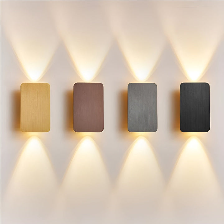 Minimalistisk LED Væglampe i Sort, Grå, Guld eller Brun