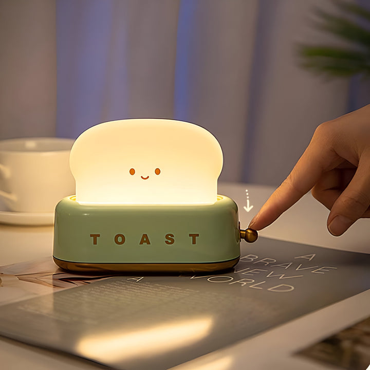 Brødrister Bordlampe med Dæmpbar LED og USB Opladning