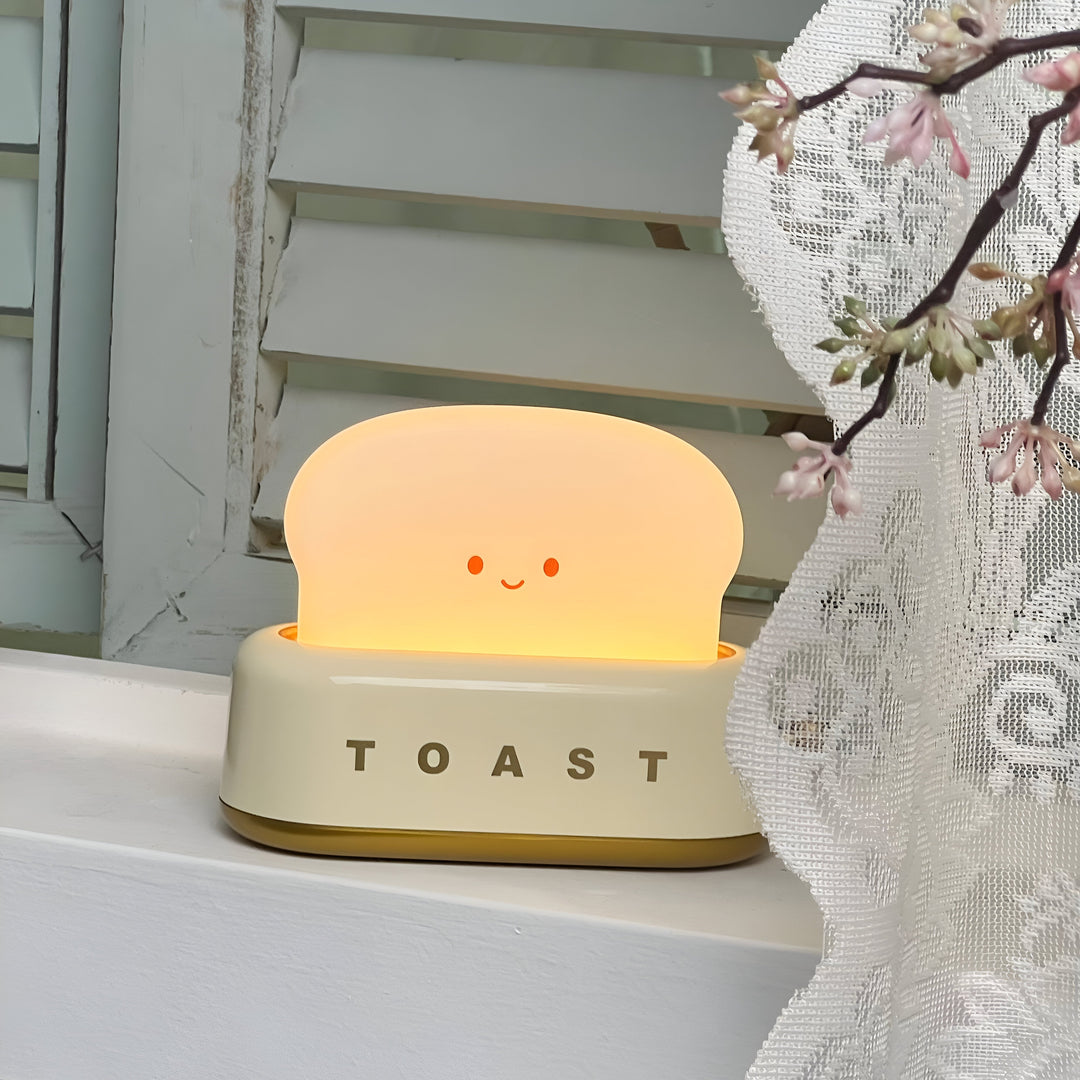 Brødrister Bordlampe med Dæmpbar LED og USB Opladning