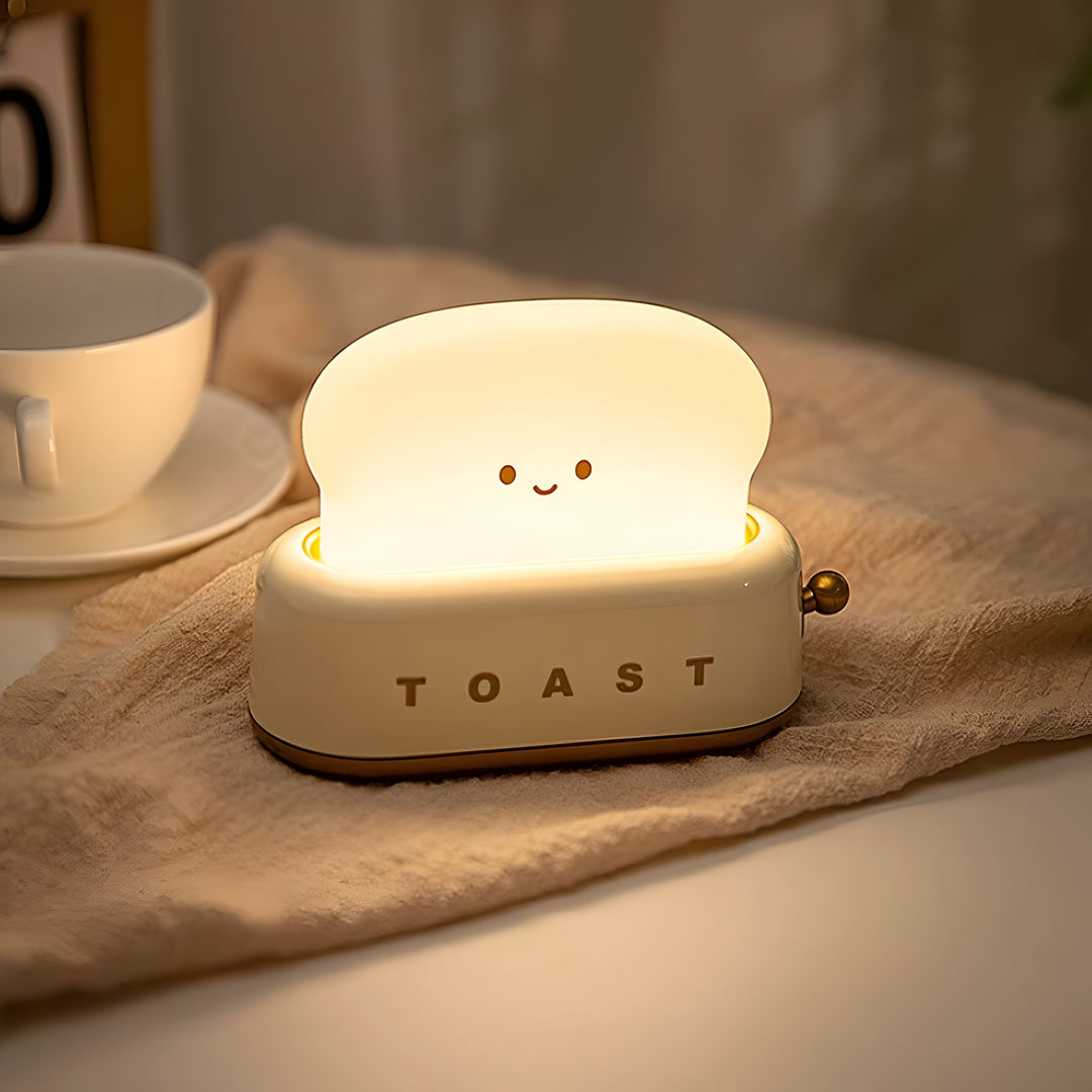 Brødrister Bordlampe med Dæmpbar LED og USB Opladning