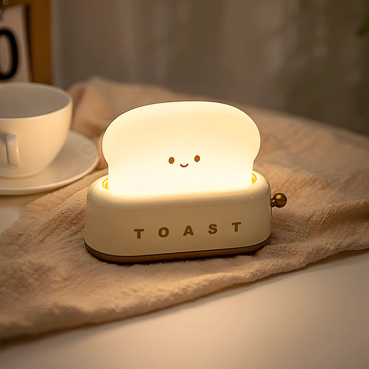 Brødrister Bordlampe med Dæmpbar LED og USB Opladning