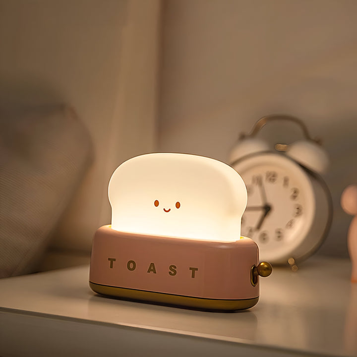 Brødrister Bordlampe med Dæmpbar LED og USB Opladning