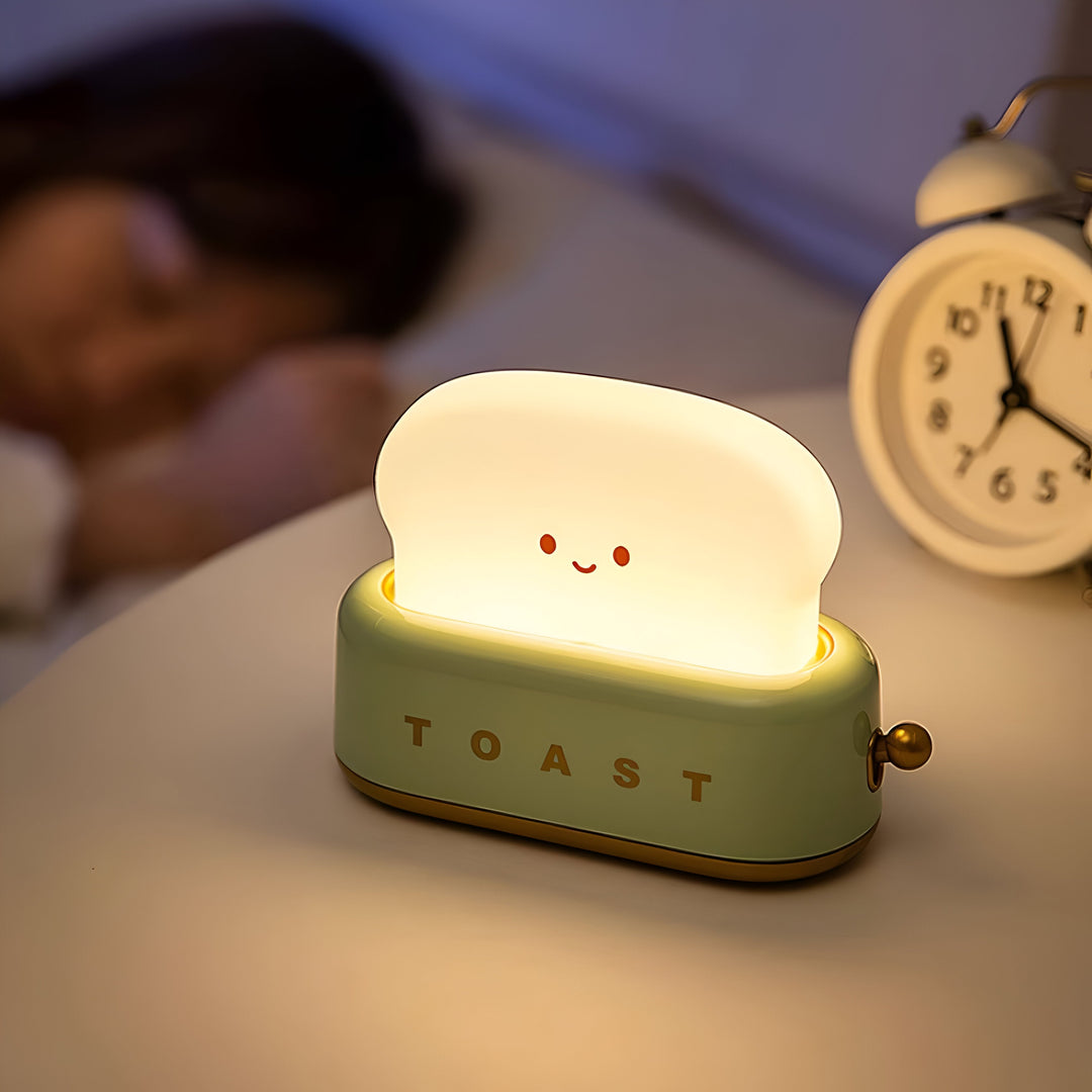 Brødrister Bordlampe med Dæmpbar LED og USB Opladning