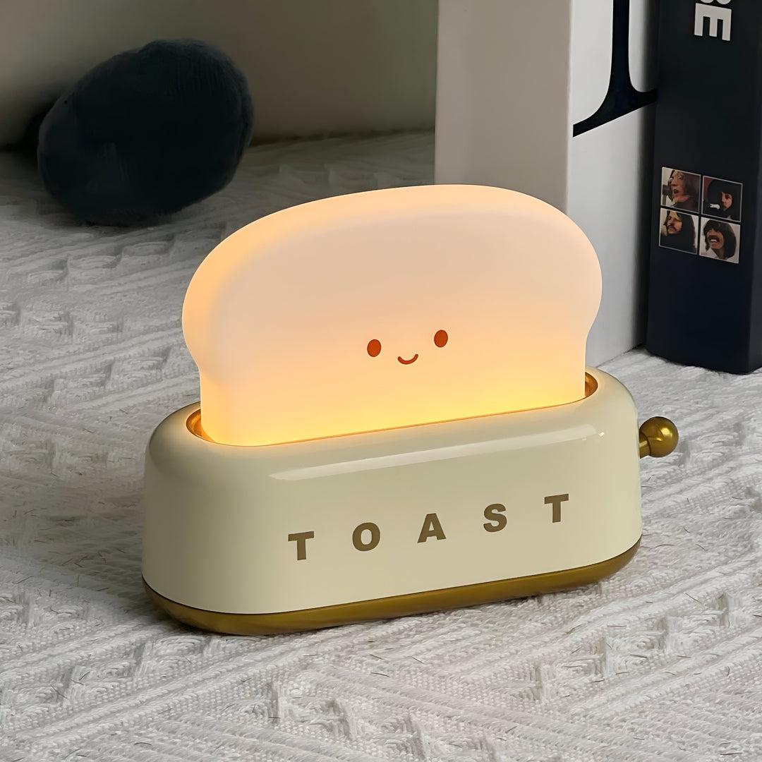 Brødrister Bordlampe med Dæmpbar LED og USB Opladning