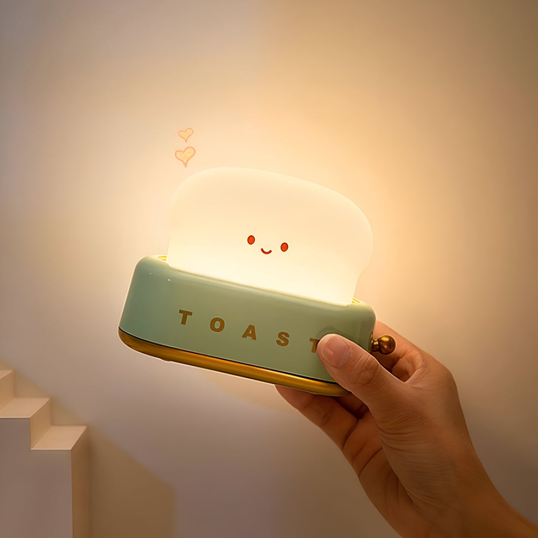 Brødrister Bordlampe med Dæmpbar LED og USB Opladning