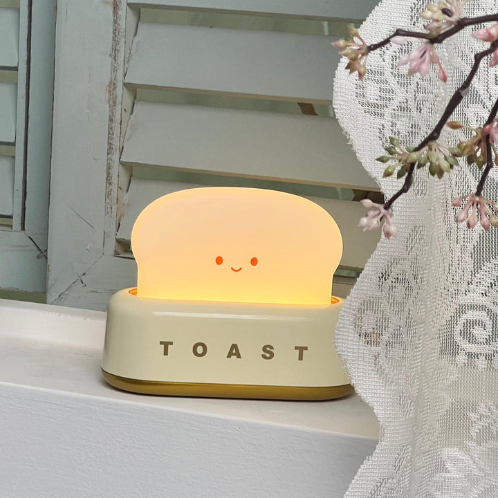 Brødrister Bordlampe med Dæmpbar LED og USB Opladning