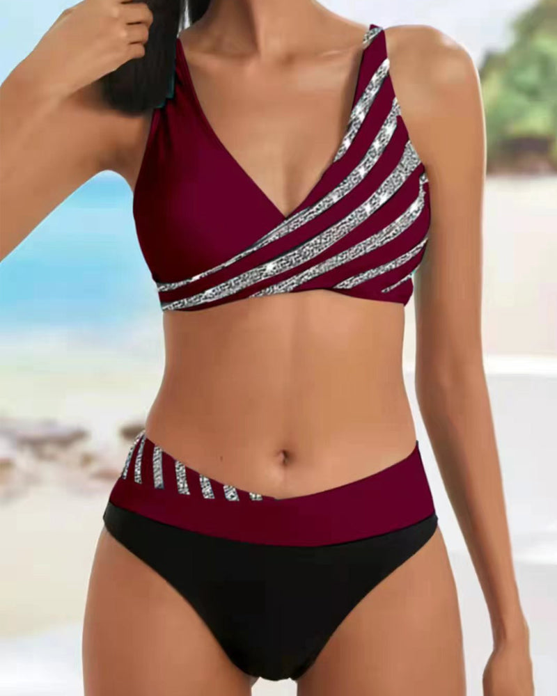 Solange | Kvinders Trykt Flatterende Bikini Sæt til Strand