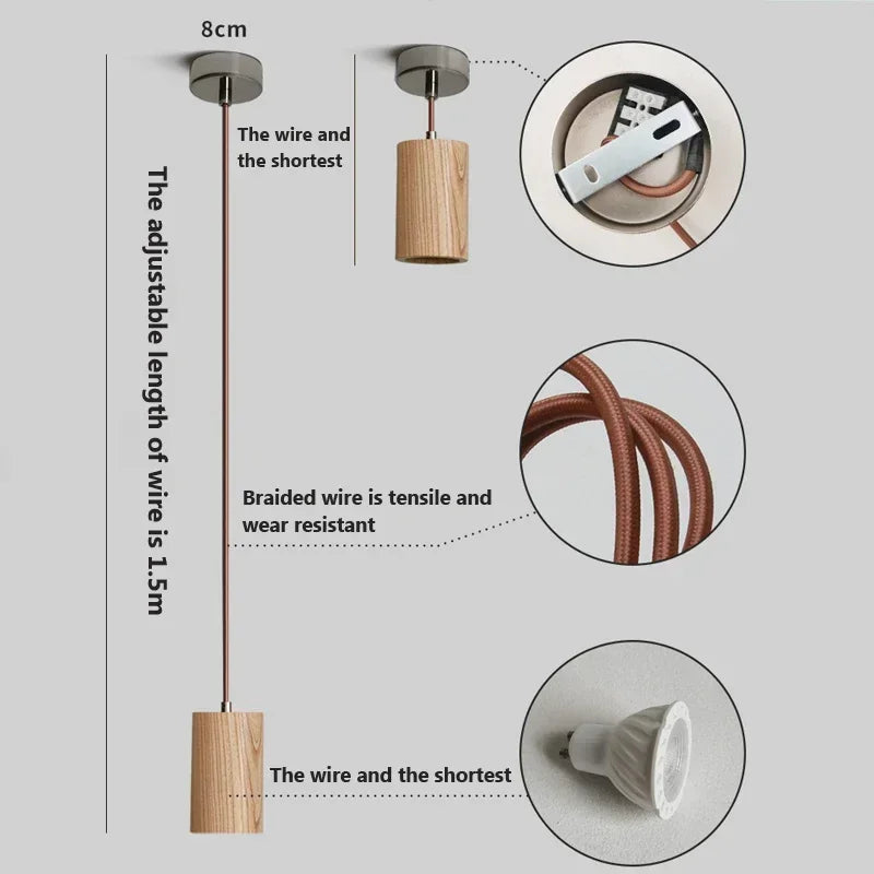Minimalistisk Træ Pendel i Skandinavisk Design