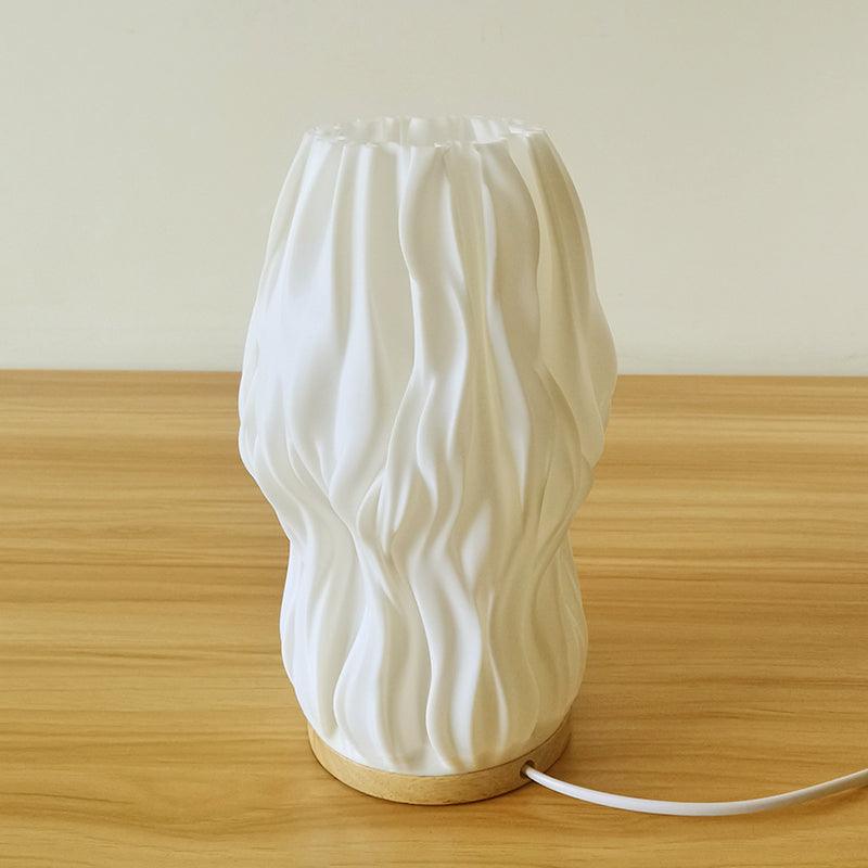 Plisseret Skrivebordslampe i Fransk Creme