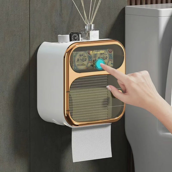 Væghængt Toiletpapirholder med Skuffe og To-lags Design