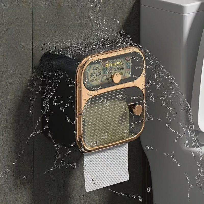 Væghængt Toiletpapirholder med Skuffe og To-lags Design
