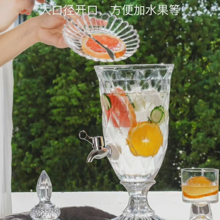 Elegant Glas Juice Dispenser - 3 & 5 Liter