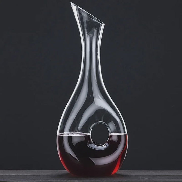 Elegant 1 Liter Glas Vinkaraffel til Optimal Iltning