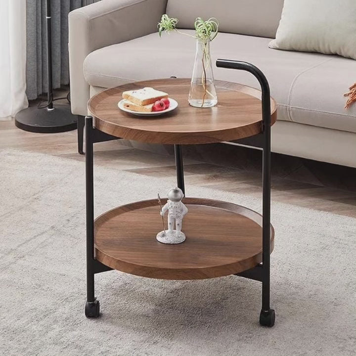 Multifunktionelt Dobbeltlags Trolleyvogn Sidebord i Metal