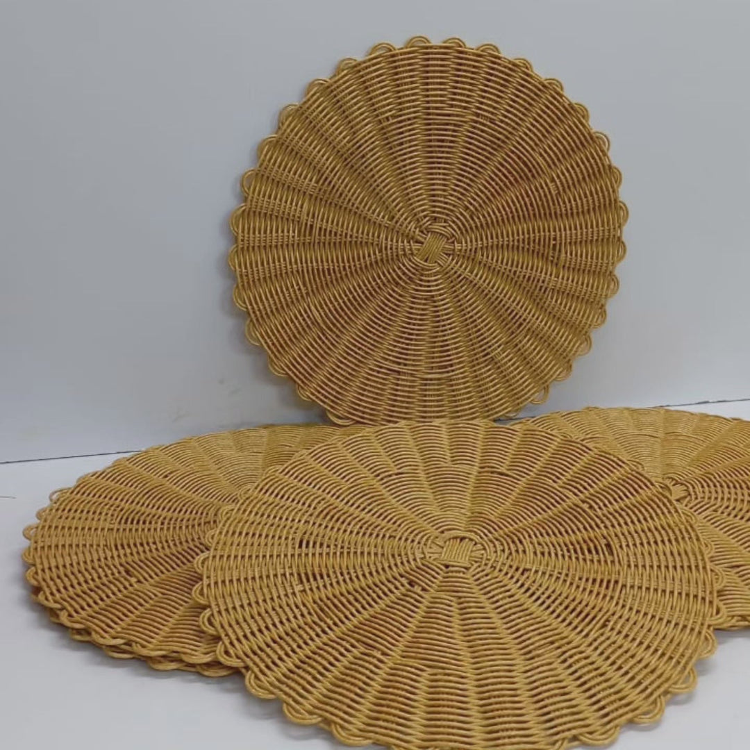 Runde Rattan Bordskånere med Termoisolering og Skridsikker Design