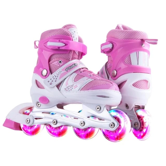 Børneskatesko med Beskyttelsesudstyr i Blå, Pink og Rød