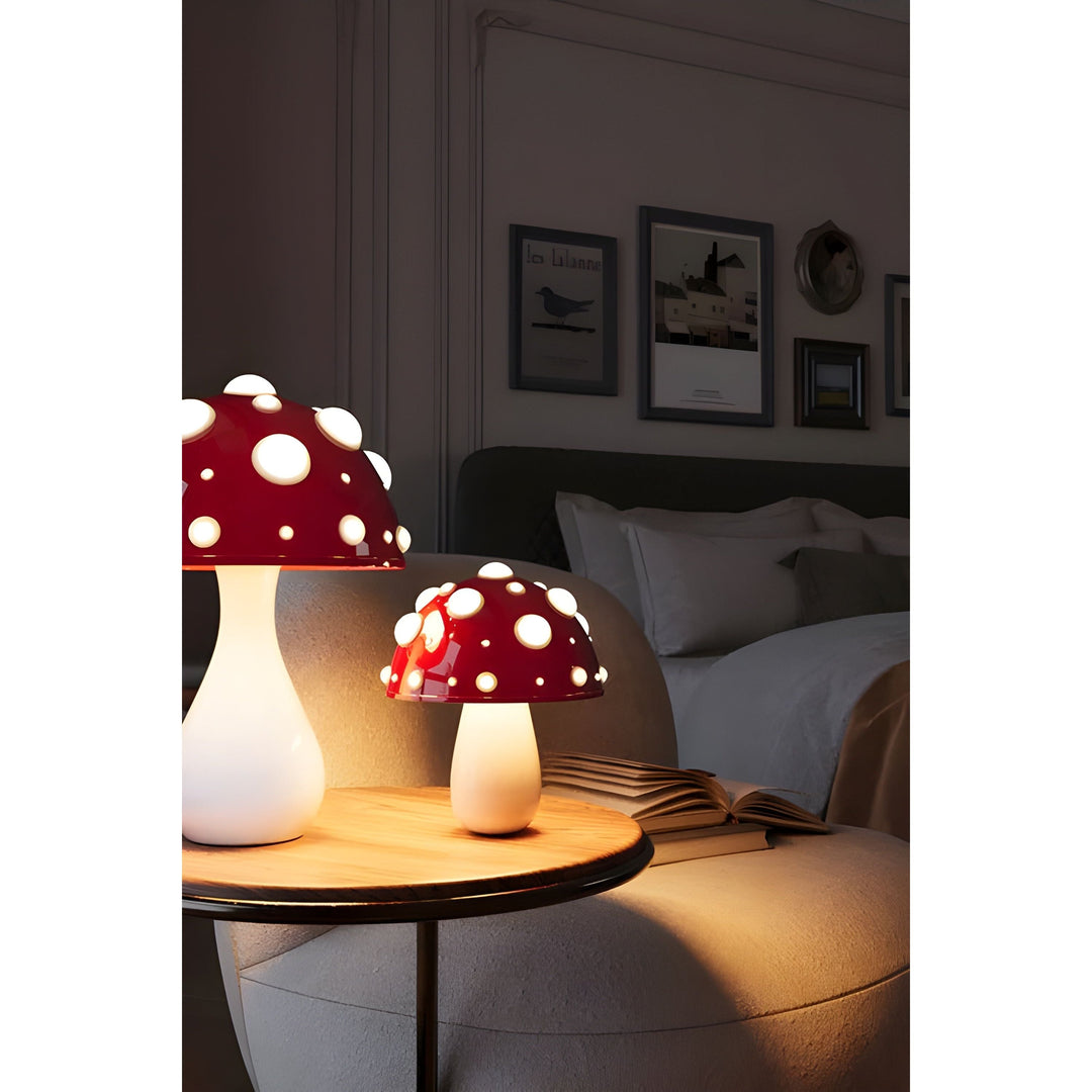Svampeformet Bordlampe med Dæmpbar Varm LED Lys