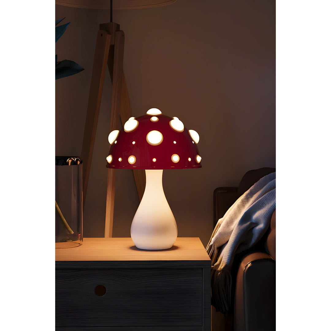 Svampeformet Bordlampe med Dæmpbar Varm LED Lys
