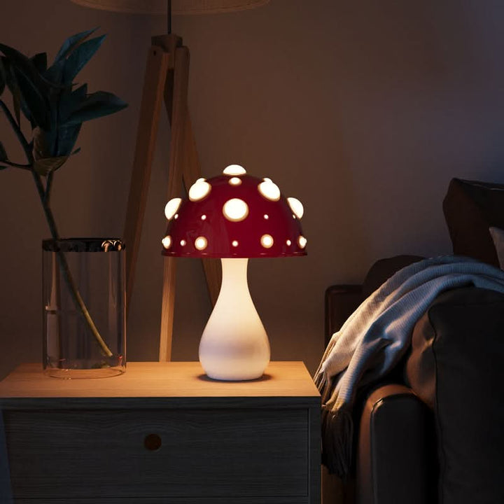 Amanita Svamp Bordlampe med Dæmpbart Varmt Lys