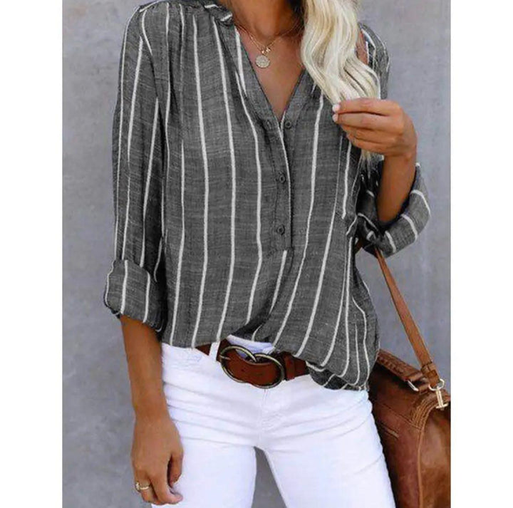 Candace™ | Stribet Casual Bluse
