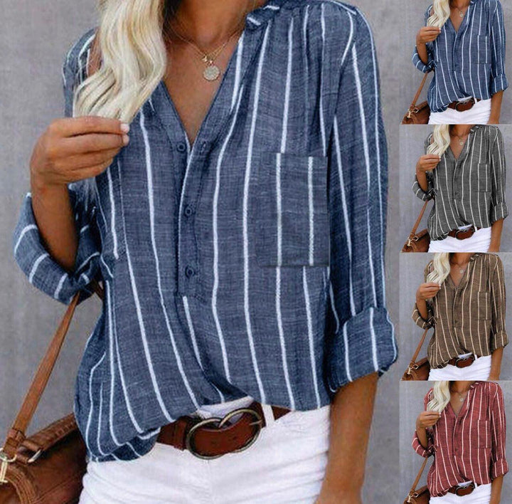 Candace™ | Stribet Casual Bluse