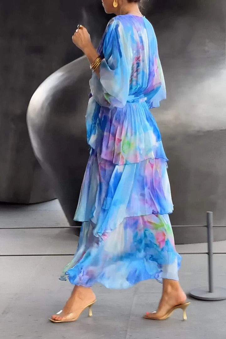Juliette | Kvinders V-Hals Tummy Control Flowy Draped Kjole Cocktail