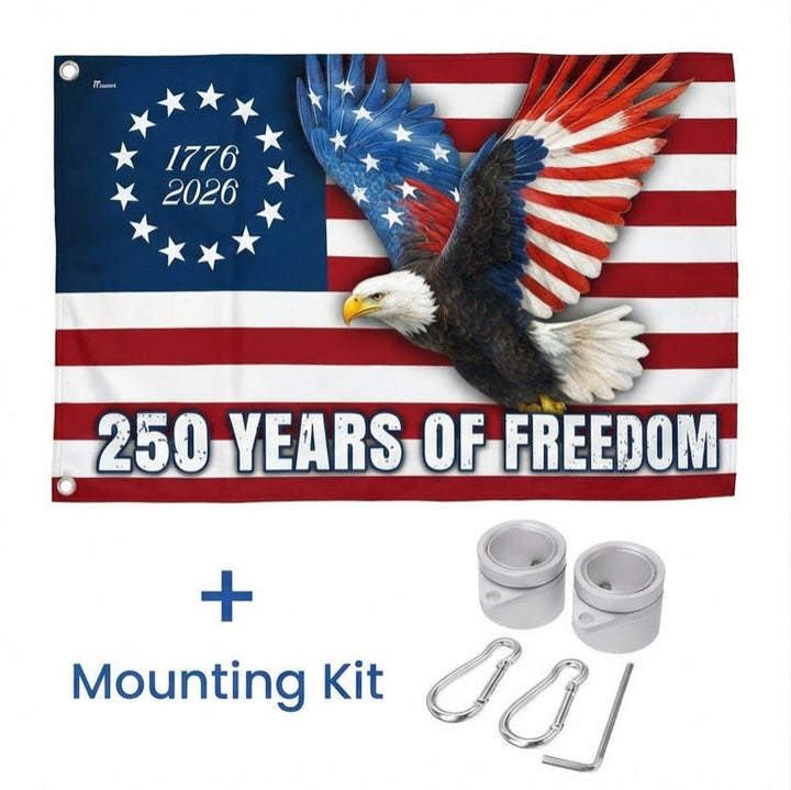 Betsy Ross 250-års Jubilæum Ørn Grommet Flag i Lærred