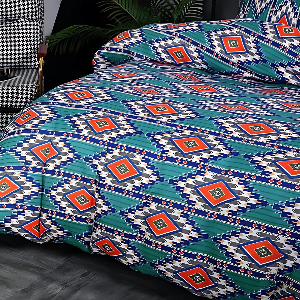 Boho Tribal Duvet Cover Set i Blød Bomulds-Mikrofiber