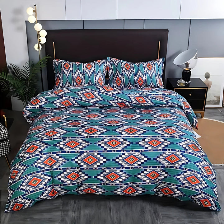 Boho Tribal Duvet Cover Set i Blød Bomulds-Mikrofiber