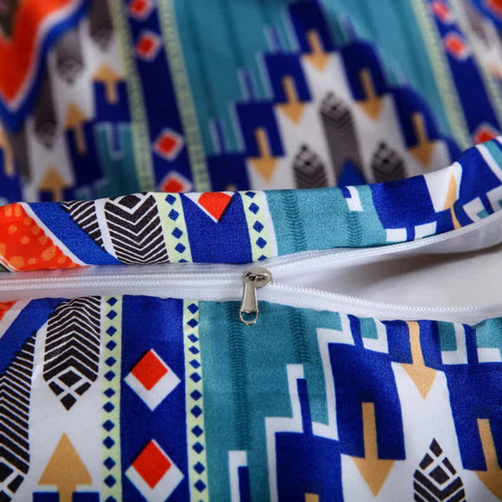 Boho Tribal Duvet Cover Set i Blød Bomulds-Mikrofiber