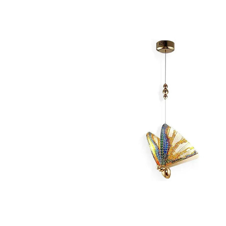Elegant Metal Butterfly Pendellampe med Varmt Lys