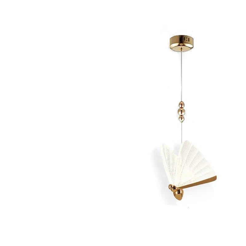 Elegant Metal Butterfly Pendellampe med Varmt Lys