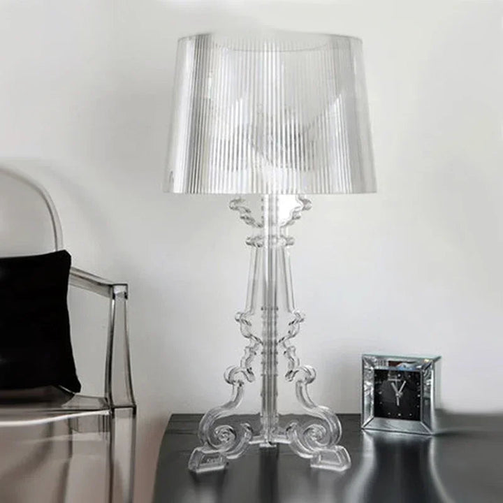Elegant Barok Bordlampe med Stofskærm